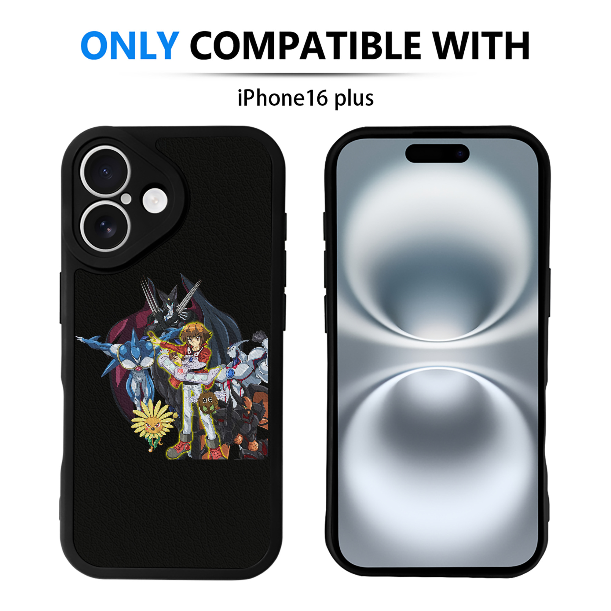 （画像用） 遊☆戯☆王 Yu-Gi-Oh! 【iPhone 16シリーズ対応】シリコンスマホケース（レザー調） 材質：シリコン
